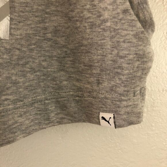 PUMA Cropped Sleeveless Hoodie Light Gray Heather. Size L. - Picture 9 of 9